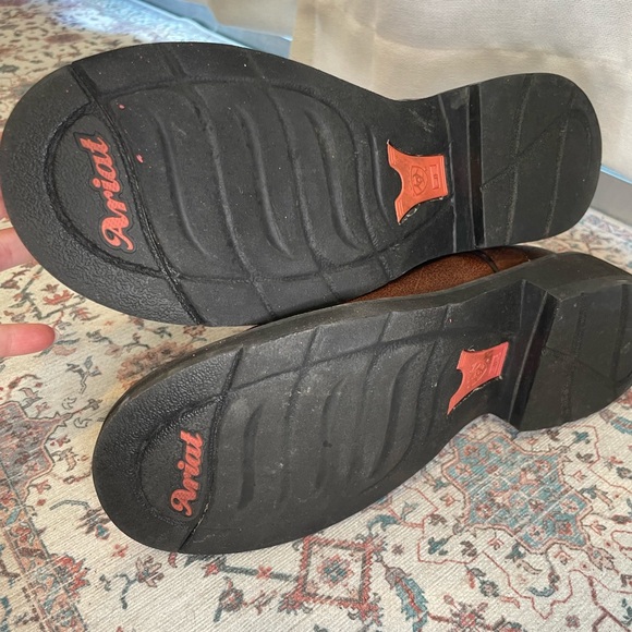 Ariat Women’s Pink and Brown Leather Cowboy Boots - Picture 6 of 6